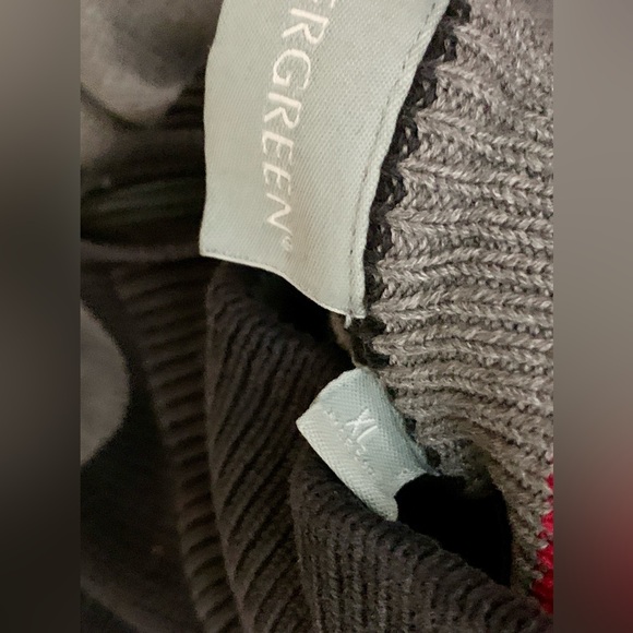 Men's XL 100% Cotton Horizontal Striped Evergreen 1/4 Zip Sweater - Picture 12 of 12